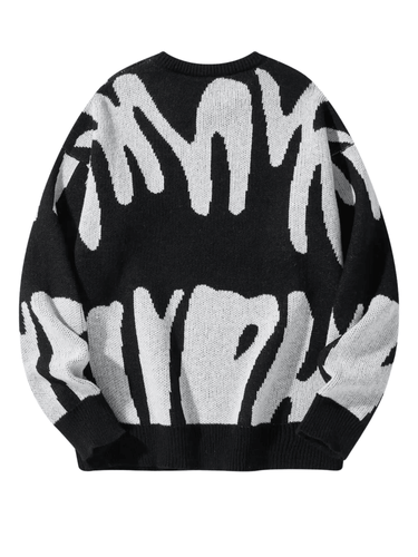 New Popular Men's Irregular Graphic Print Pullover Sweater Casual Round Neck Contrast Color Knitted Men's Pullovers Autumn Winter, Drestiny, Sweaters, Men's Sweaters, Pullovers, Long Sleeves, Men's Sweaters, Best Men's Sweaters, Wool Sweaters for Men, Cheap Sweaters for Men, United States, USA, Australia, New Zealand, United Kingdom, S, M, L, XL, XXL, 2XL, Dark Grey, Dodger Blue, Black, White, Dark Red, Green, Brown, Beige, Off white, Army Green, shopdrestiny.com